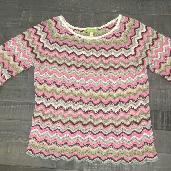 Sigrid Olsen Flame Stitch Crochet Sweater - Picture 5 of 8